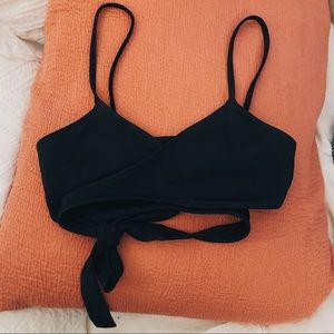 Flattering feminine brandy tie back bikini top!